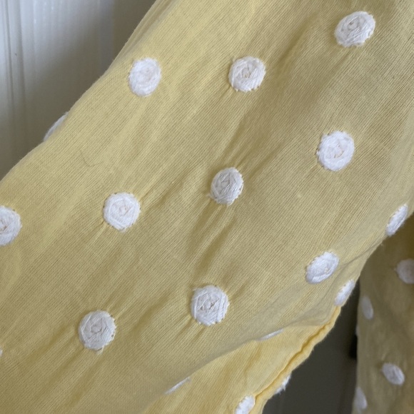 Copper Key Embroidered Dot Yellow Button Down Top Size XS - Picture 4 of 8